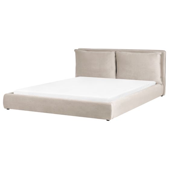 Säng med lamellram Sammet BAJONNA 180 x 200 cm Taupe