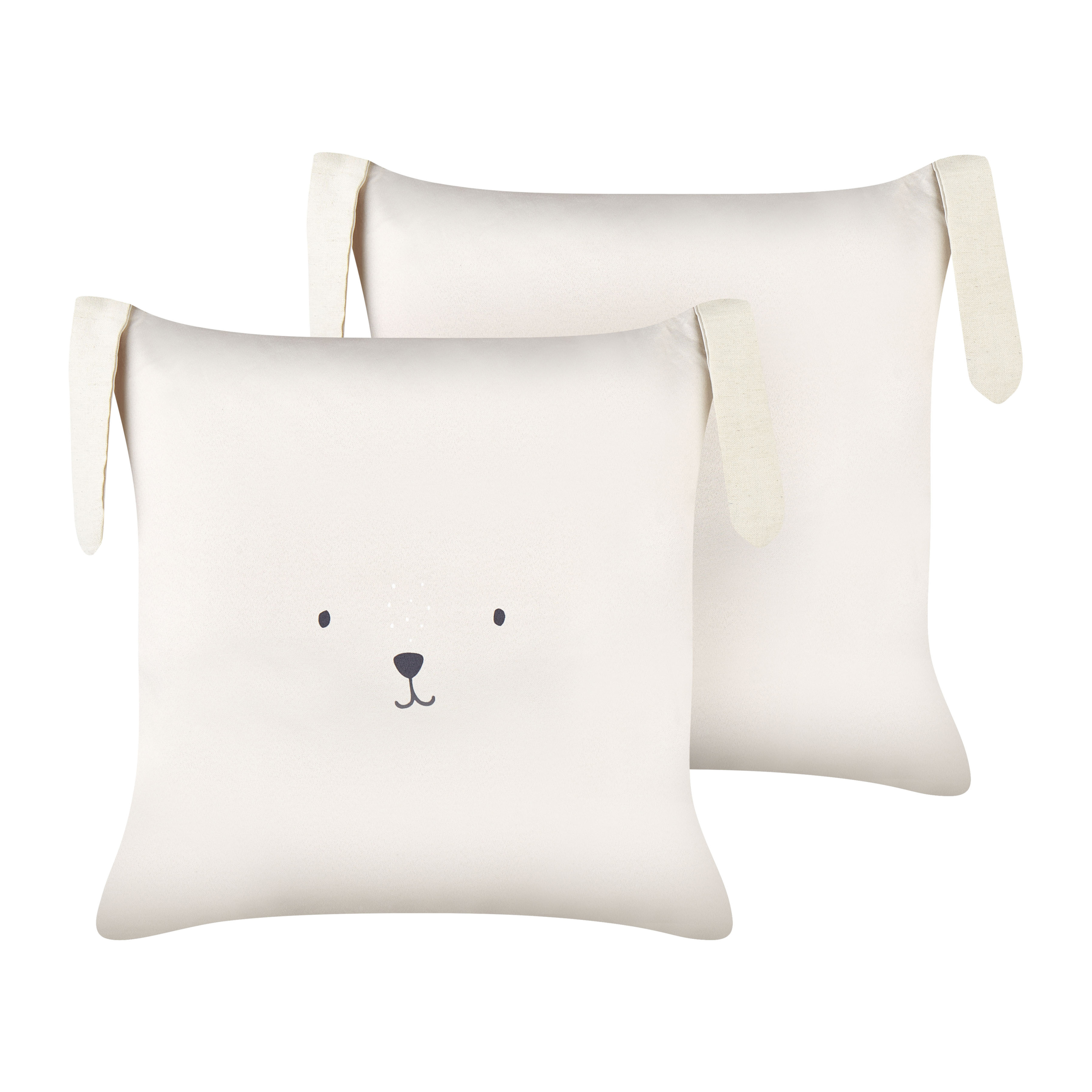 Set med 2 prydnadskuddar CONEY 45 x 45 cm Bomull Ljusbeige