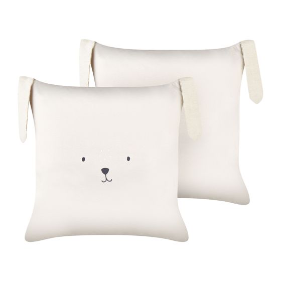Set med 2 prydnadskuddar CONEY 45 x 45 cm Bomull Ljusbeige