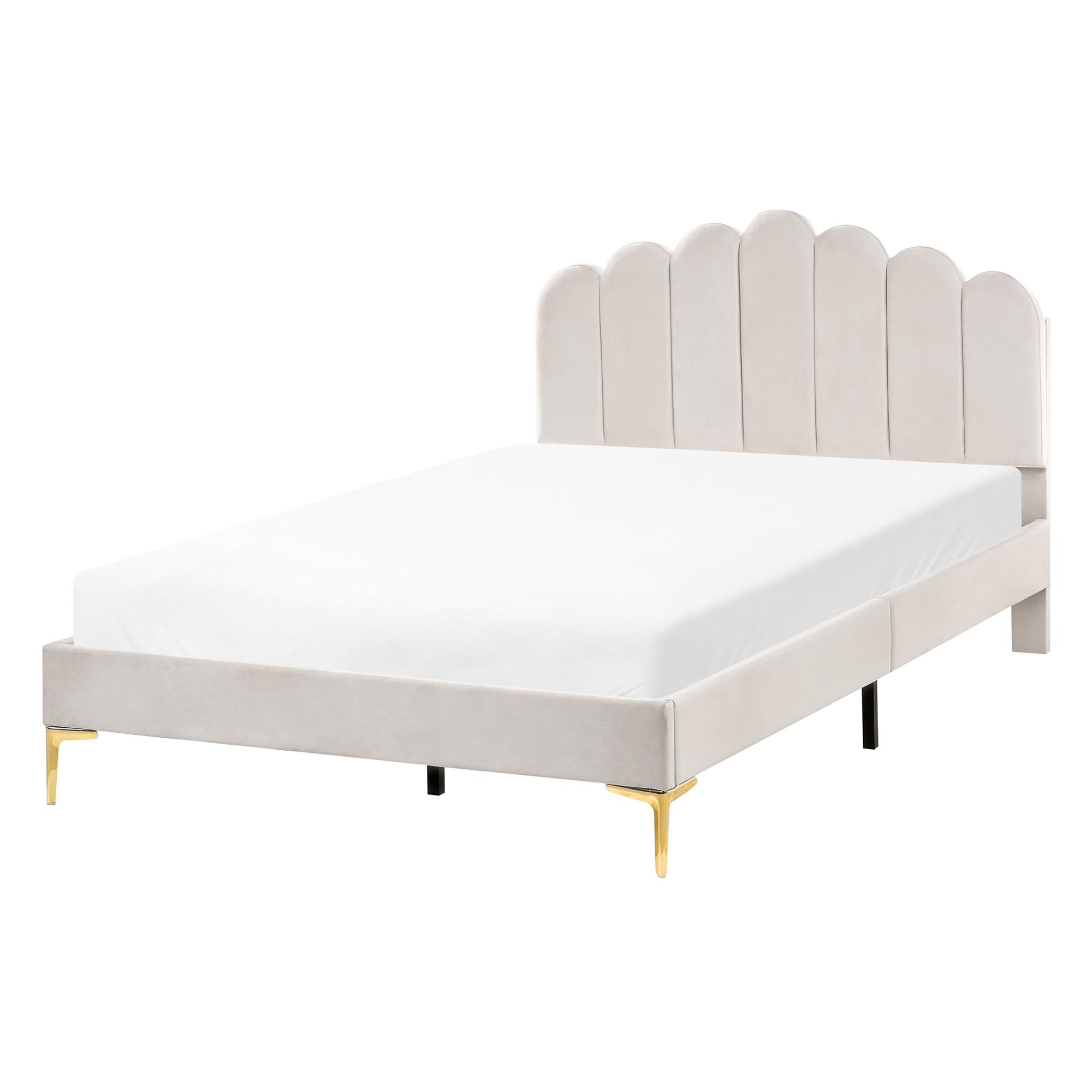 Säng med lamellram Sammet SAUVIAN 120 x 200 cm Off-White