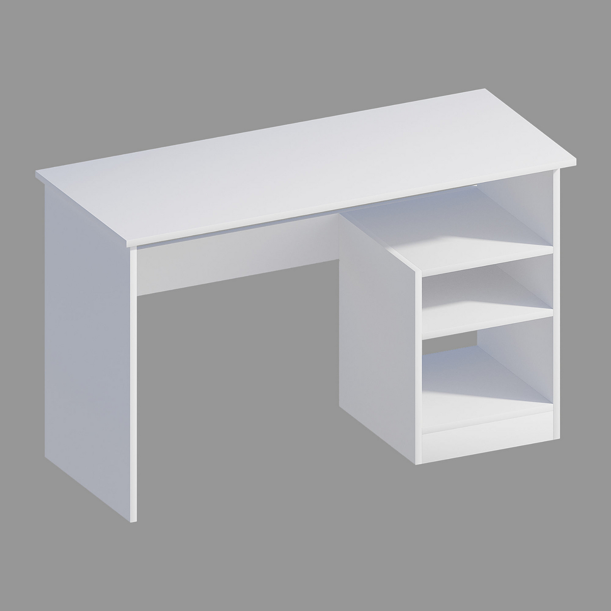 Norda Design Modernt studiebord med väggmonterade hyllor, vitt, 120x74x50 cm | 100 % melaminbelagt, 18 mm tjockt