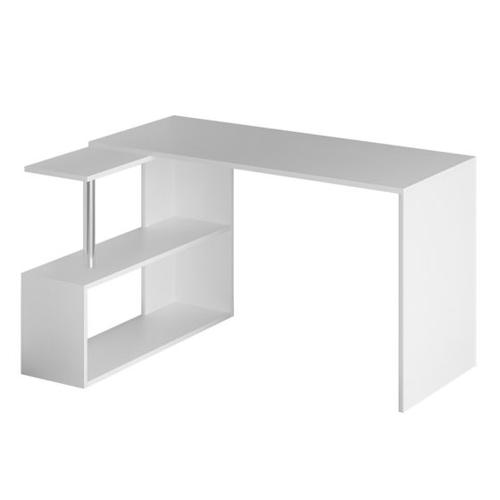 Norda Design Modernt vitt skrivbord för studier med möjlighet till väggmontering, 130 cm | 100 % melaminbelagd, 18 mm tjock, stilren design