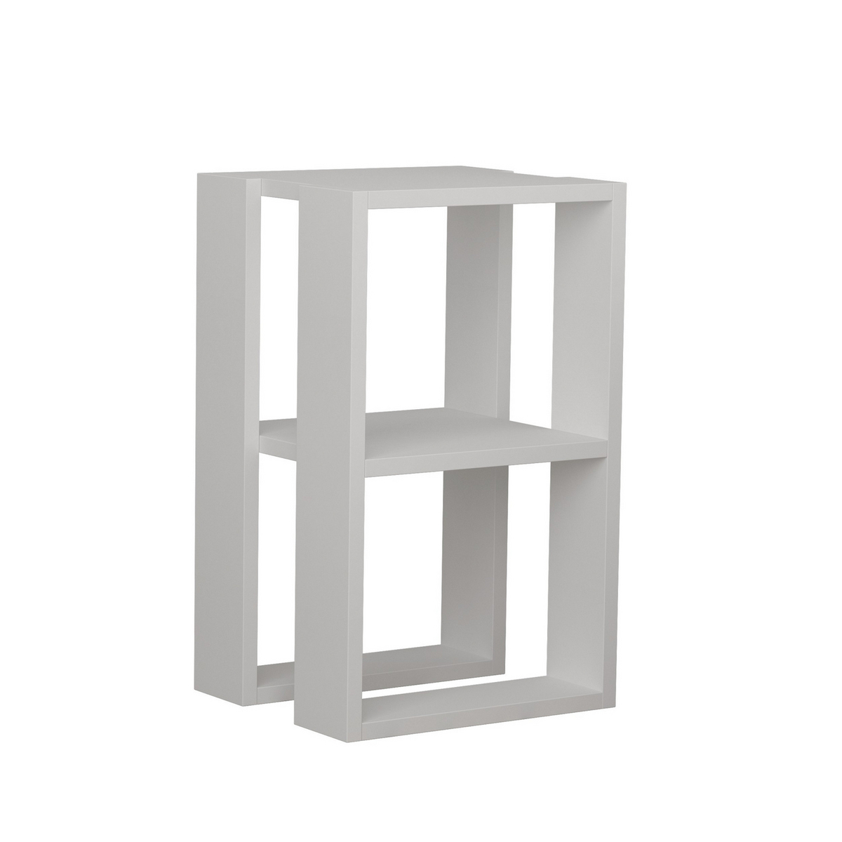 Norda Design Modernt vitt nattduksbord i 2 plan, 30x55x30 cm | 100% melaminbelagd spånskiva, 18 mm tjock | Stilfullt & funktionellt