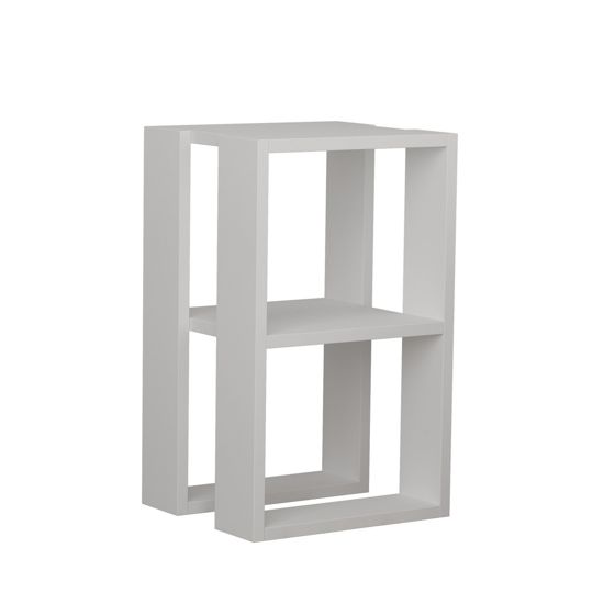 Norda Design Modernt vitt nattduksbord i 2 plan, 30x55x30 cm | 100% melaminbelagd spånskiva, 18 mm tjock | Stilfullt & funktionellt