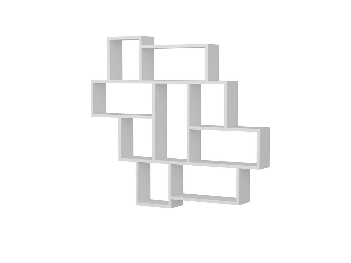 Norda Design modern vit vägghylla, 115,5 x 103,5 x 15 cm, 100 % melaminbelagd, 18 mm tjock, stilren förvaringslösning