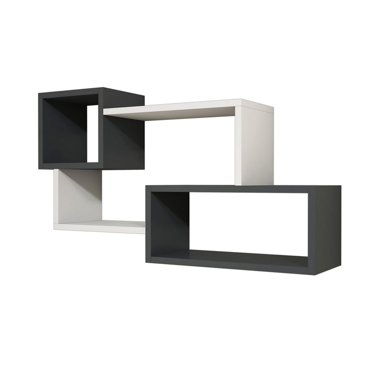 Norda Design Modern vägghylla, 90,6 cm, vit och antracit, 100 % melaminbelagd, 18 mm tjock | stilren och funktionell