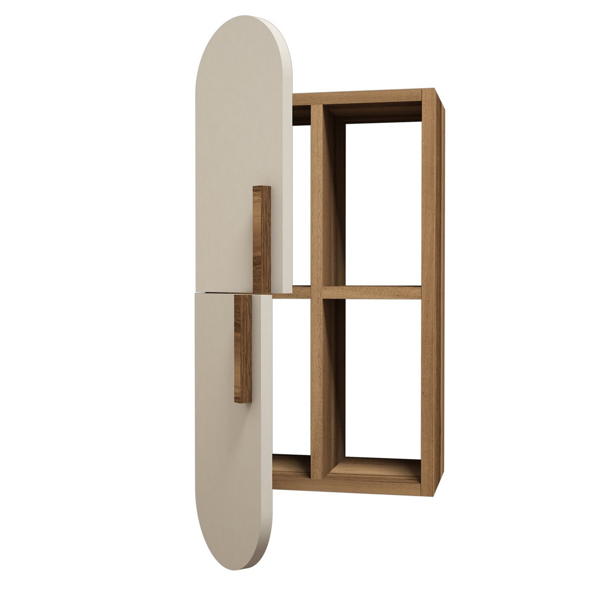 Norda Design Modern vägghylla, valnöt och krämfärgad, 35x60x22 cm | 100% melaminbelagd, 18 mm tjock | Stilren och funktionell