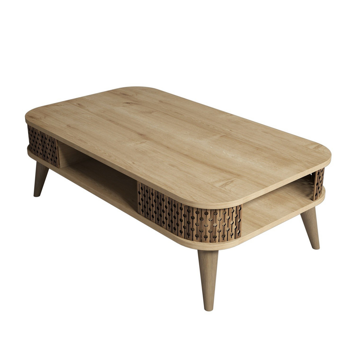Norda Design Modernt soffbord i ek, 105 cm, 100% melaminbelagt, 18 mm tjockt, skandinavisk design, elegant och funktionellt