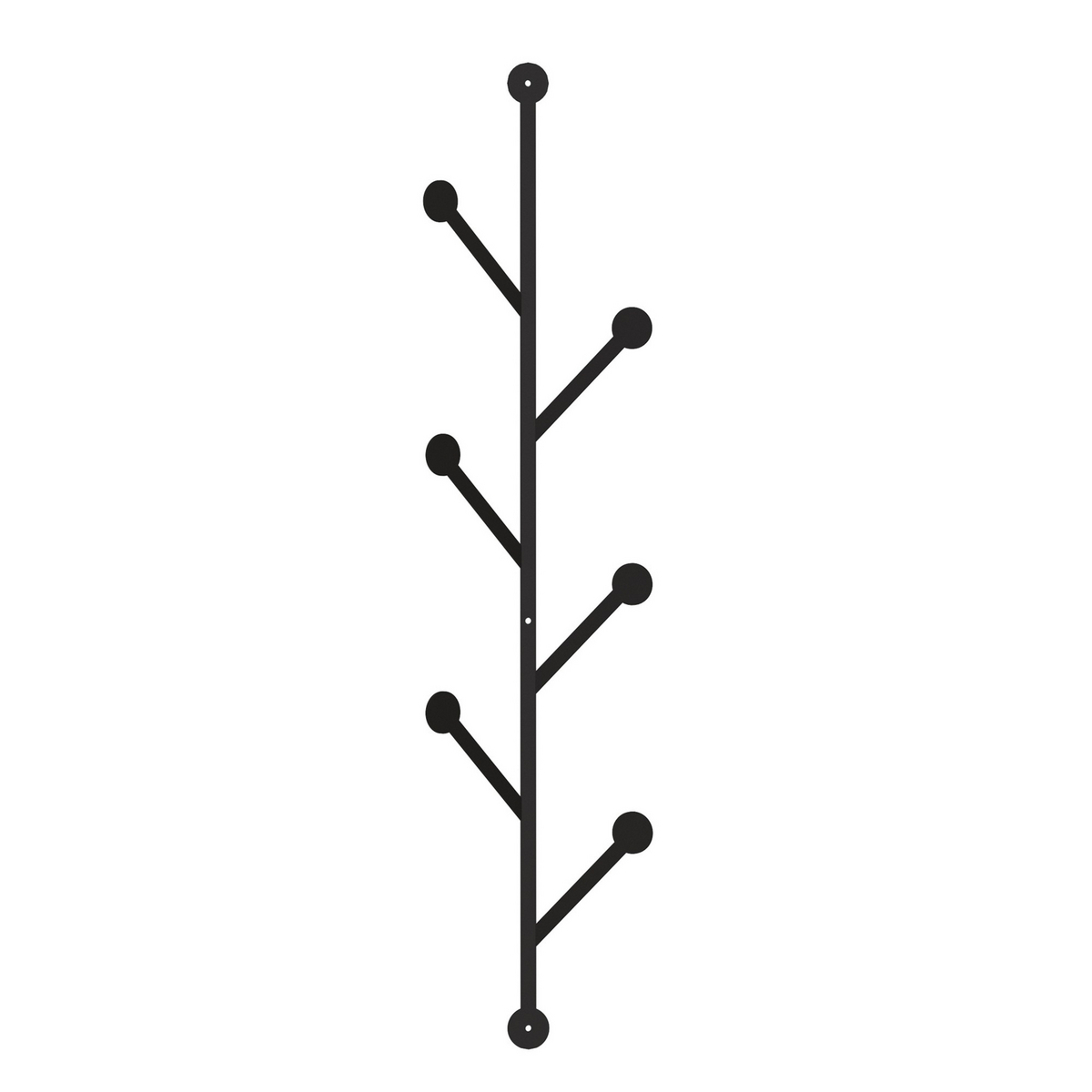 Norda Design Slitstark metallväggkrok, svart, 22 x 94 x 5 cm | 100 % metall, multifunktionellt ställ | stilren industriell design