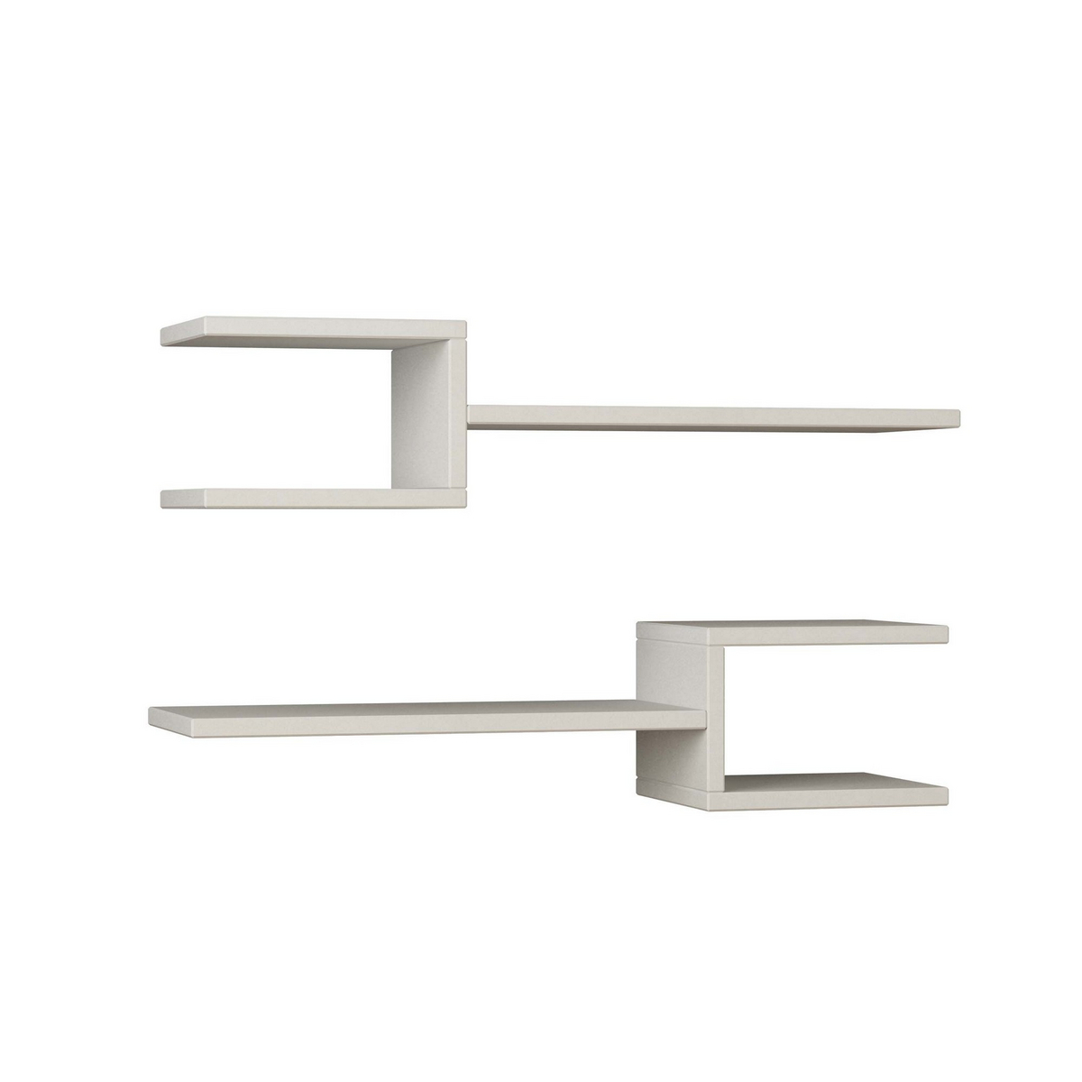 Norda Design Modern vägghylla (2 delar), vit, 74,5 x 18,2 x 19,6 cm | 100% melaminbelagd, 18 mm tjock | Stilfull och funktionell förvaringslösning