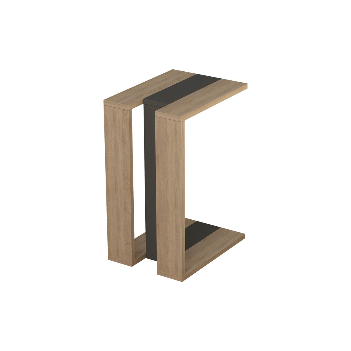 Norda Design Modernt sidobord, ek & antracit, 30 x 57 x 40 cm | 100 % melaminbelagt, 18 mm tjockt | Stilrent & funktionellt