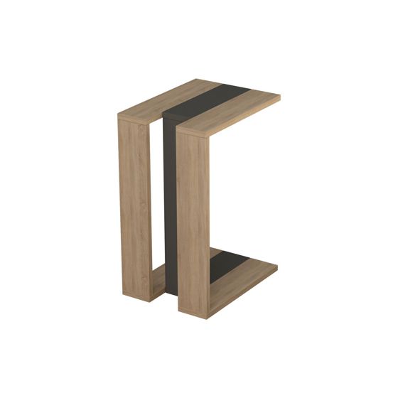 Norda Design Modernt sidobord, ek & antracit, 30 x 57 x 40 cm | 100 % melaminbelagt, 18 mm tjockt | Stilrent & funktionellt