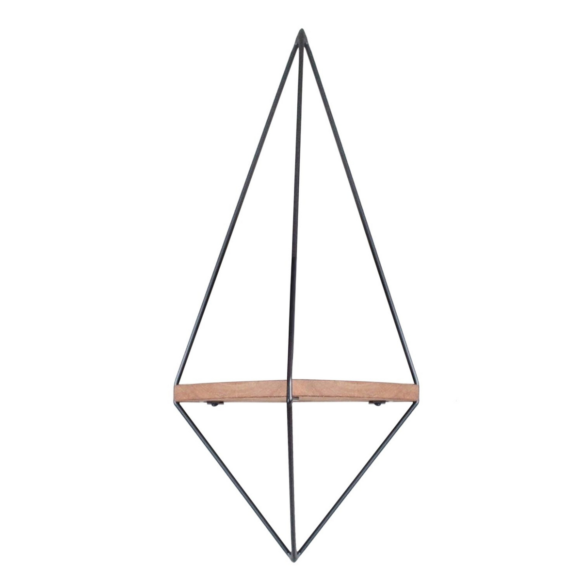 Norda Design Modern dekorativ vägghylla i trä, 60 cm, valnöt och svart, 100 % granträ och metallram | Stilfull industriell design