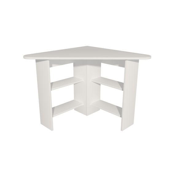 Norda Design Modernt vitt studiebord med vägghyllor, 80 cm | 100% melaminbelagt, 18 mm tjockt | Stilrent och funktionellt