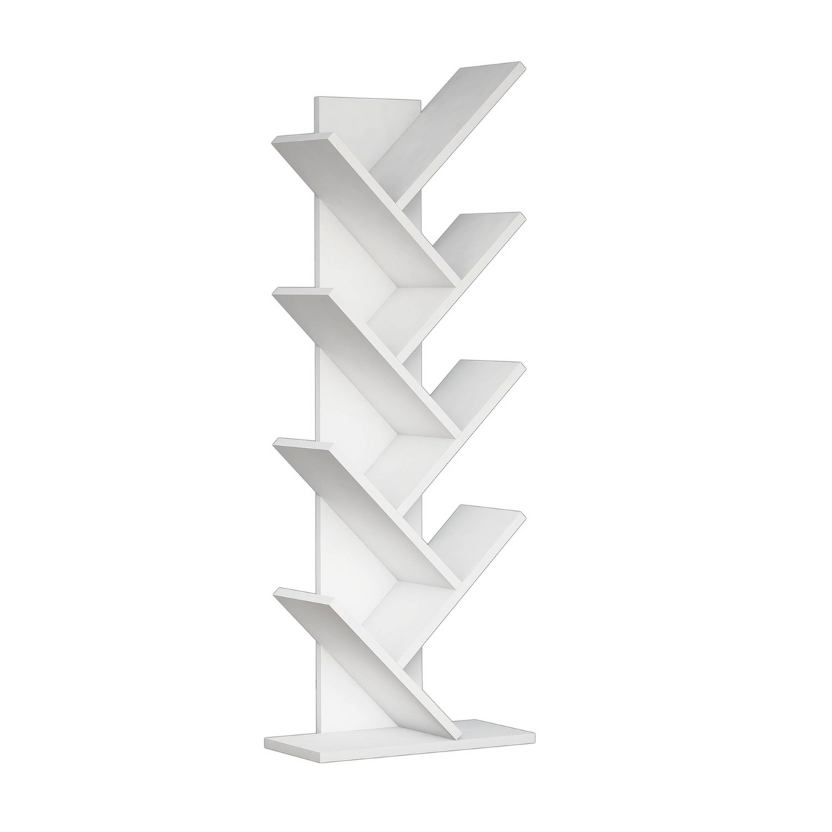 Norda Design modern vit bokhylla, 46 cm x 128,5 cm x 22 cm | 100 % melaminbelagd, 18 mm tjock | Väggmonterbar, stilren design