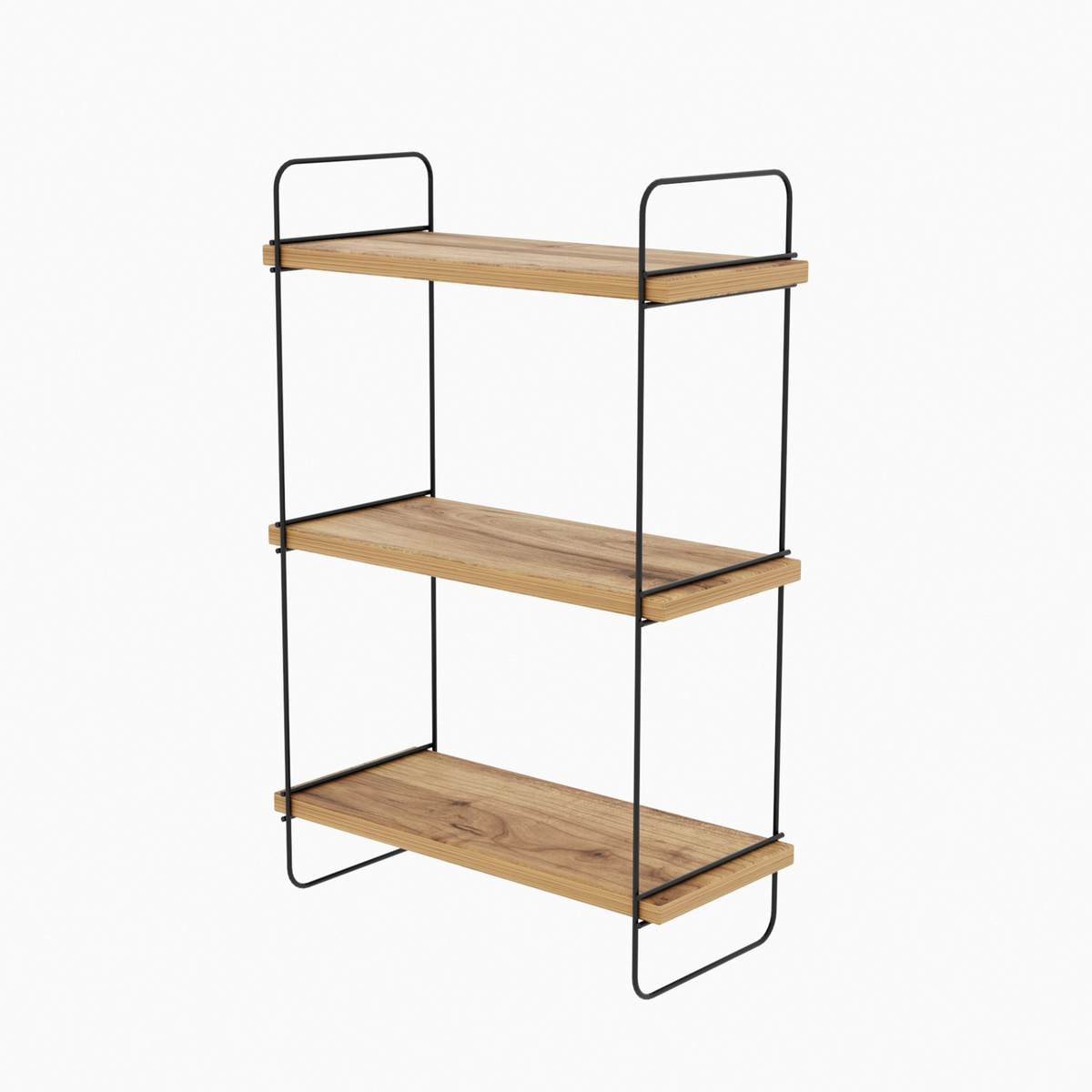 Norda Design Modern vägghylla, Atlantisk tall, 40x66x20 cm | 100% melaminbelagd, metallram | Stilren & funktionell