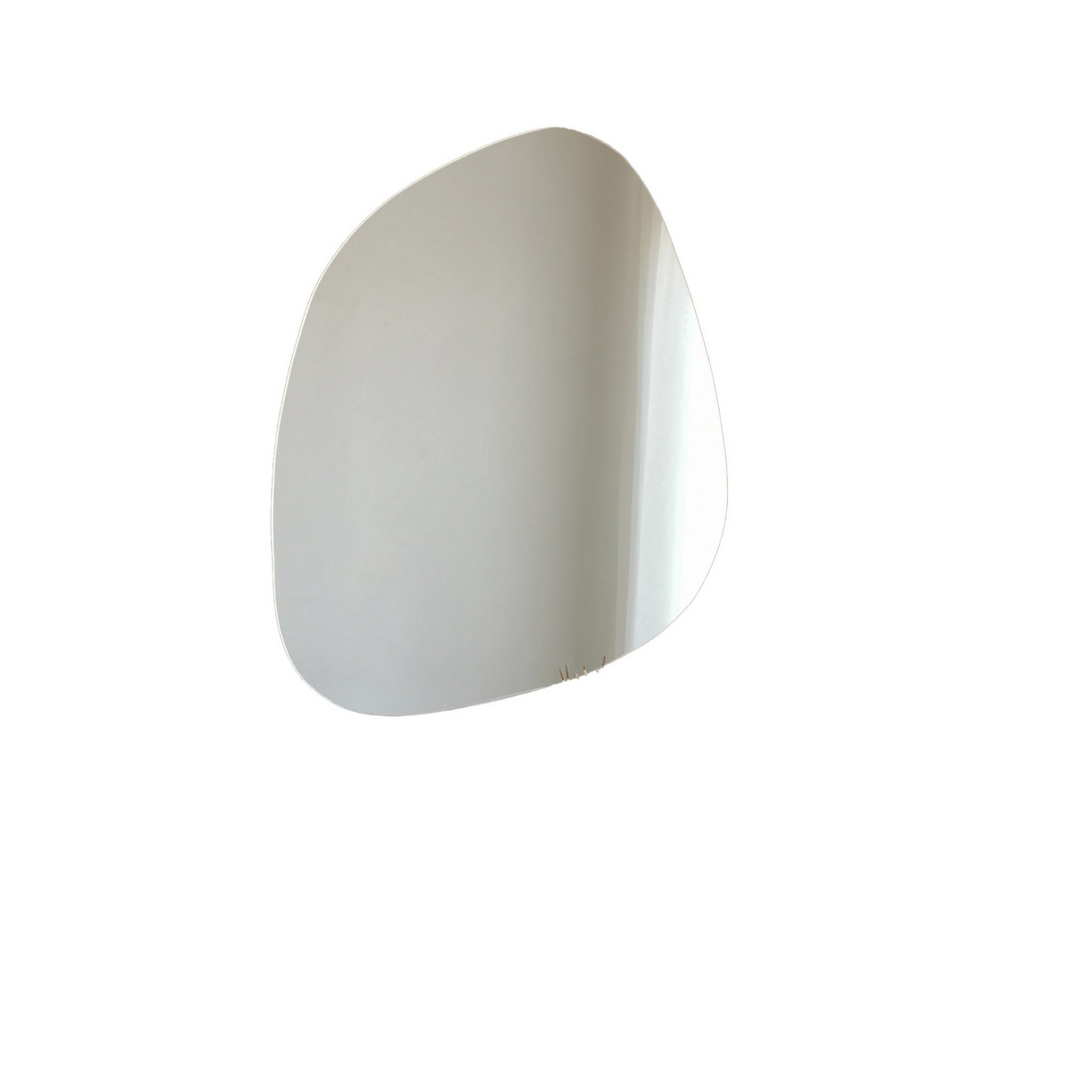 Norda Design Abstrakt väggspegel, 75 cm x 58 cm, Vit, 100% MDF, Monterad, Perfekt för modern inredning