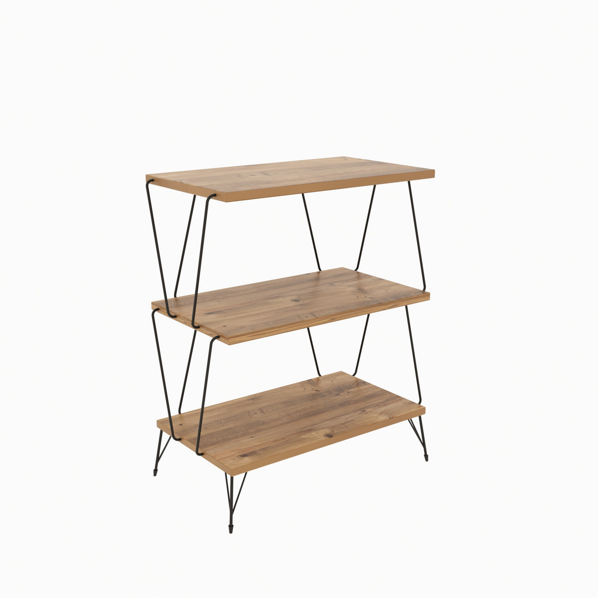 Norda Design Modernt sidobord i furu, 46 x 76 x 30 cm, 100 % melaminbelagt, 18 mm tjockt | Industriell design för hemmet