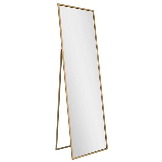 Norda Design Modern chevalspegel med guldig metallram, 50 x 170 cm, väggmonterbar, med hyllor | stilren och funktionell