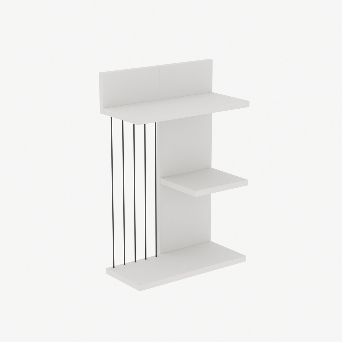 Norda Design Modern vit vägghylla, 40x60x19 cm, 100% melaminbelagd, 18 mm tjock, flera hyllplan, platsbesparande