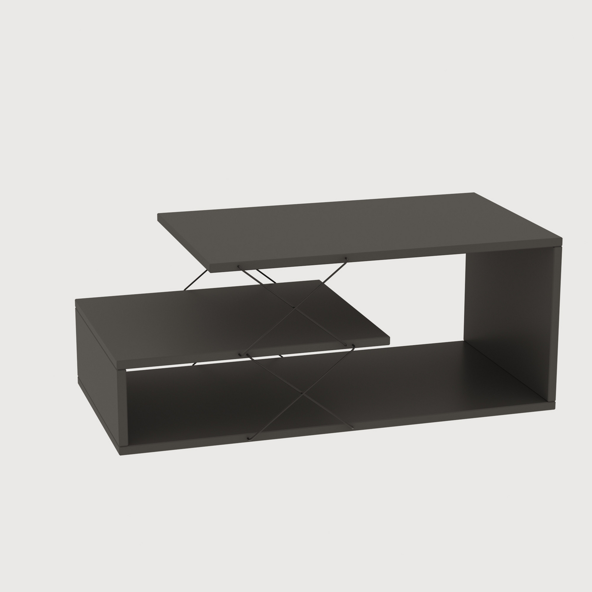 Norda Design Modern antracit soffbord, 100 cm x 50 cm x 40 cm | 100% melaminbelagt, 18 mm tjockt | Stilrent & funktionellt