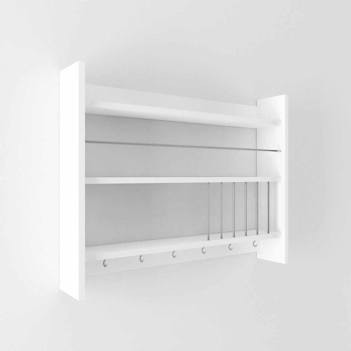 Norda Design Modern kökshylla, vit, 85 x 15 x 65 cm | 100 % melaminbelagd, 18 mm tjock | väggmonterbar design