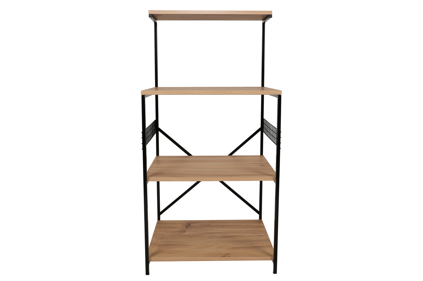Norda Design Modernt multifunktionsskåp, svart & furu, 60x124x45 cm | 100 % melaminbelagd, metallben, stilren design
