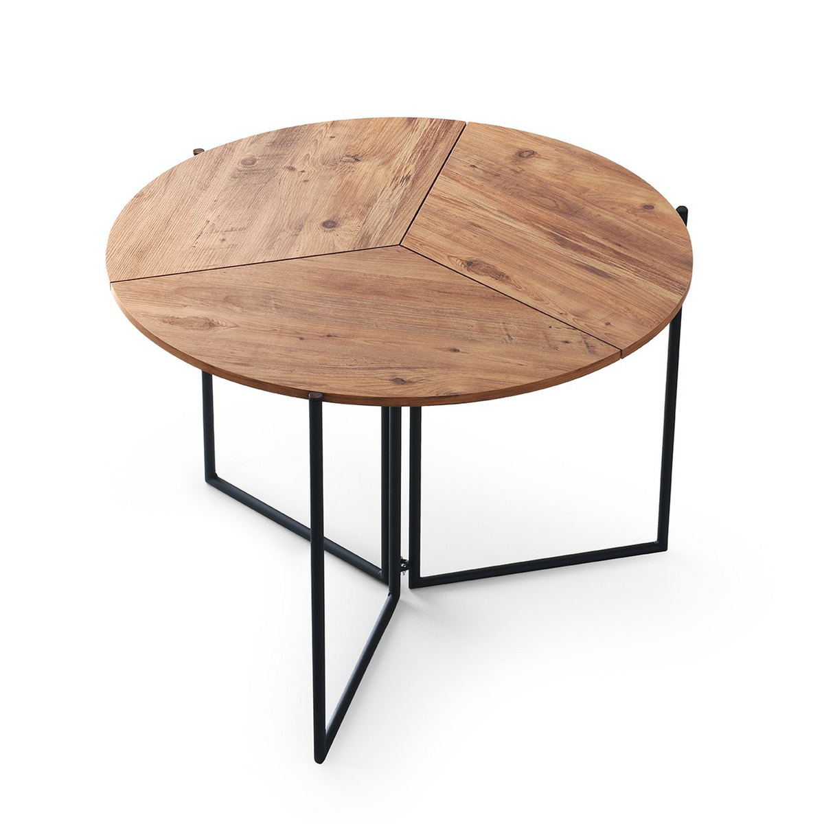 Norda Design Modernt matbord med metallben, Atlantic Pine, 100 cm | 100 % melaminbelagt, maxbelastning 19 kg