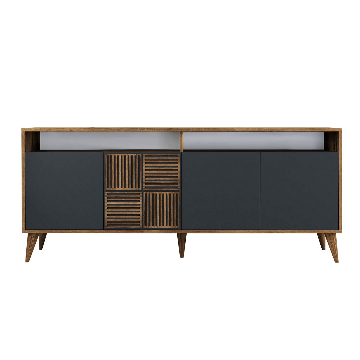Norda Design Modernt konsolbord, valnöt & antracit, 180 cm | 100 % melaminbelagt, 18 mm tjock | Väggmonterbar, stilren design