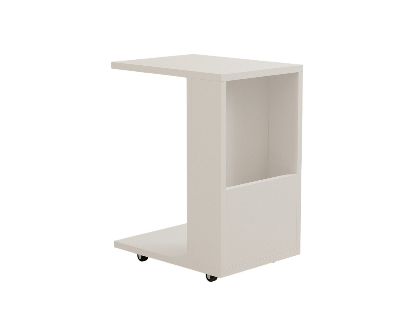 Norda Design modernt vitt sidobord, 30 x 50 x 40 cm | 100% melaminbelagd spånskiva, 18 mm tjock | stilrent och funktionellt