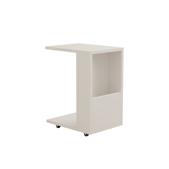 Norda Design modernt vitt sidobord, 30 x 50 x 40 cm | 100% melaminbelagd spånskiva, 18 mm tjock | stilrent och funktionellt