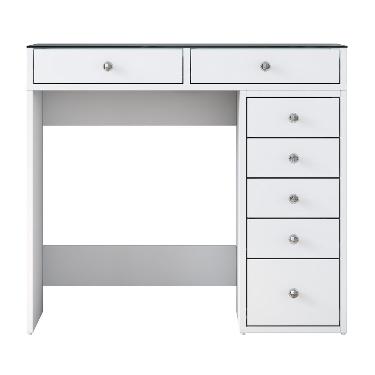 Norda Design Modernt vitt sminkbord, 90 cm x 79,8 cm x 44,5 cm | 100 % melaminbelagt, 18 mm tjockt | Stilrent och funktionellt