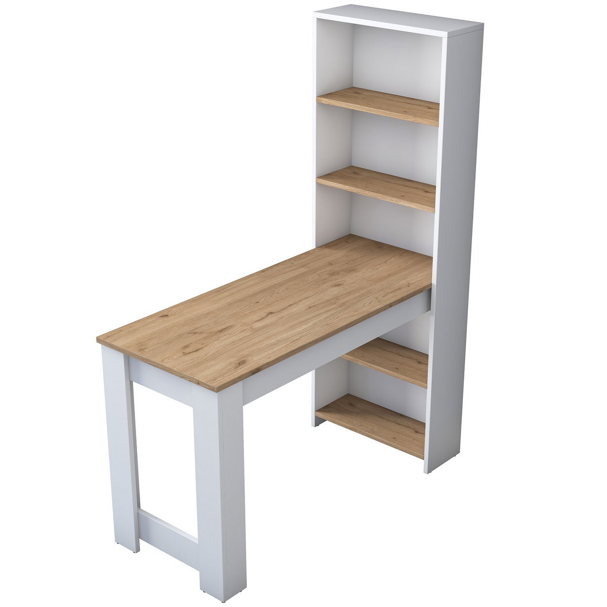 Norda Design Modernt sminkbord, valnöt och vitt, 120 x 53,8 x 153,6 cm | 100 % melaminbelagt, 18 mm tjockt | Stilren och funktionell design