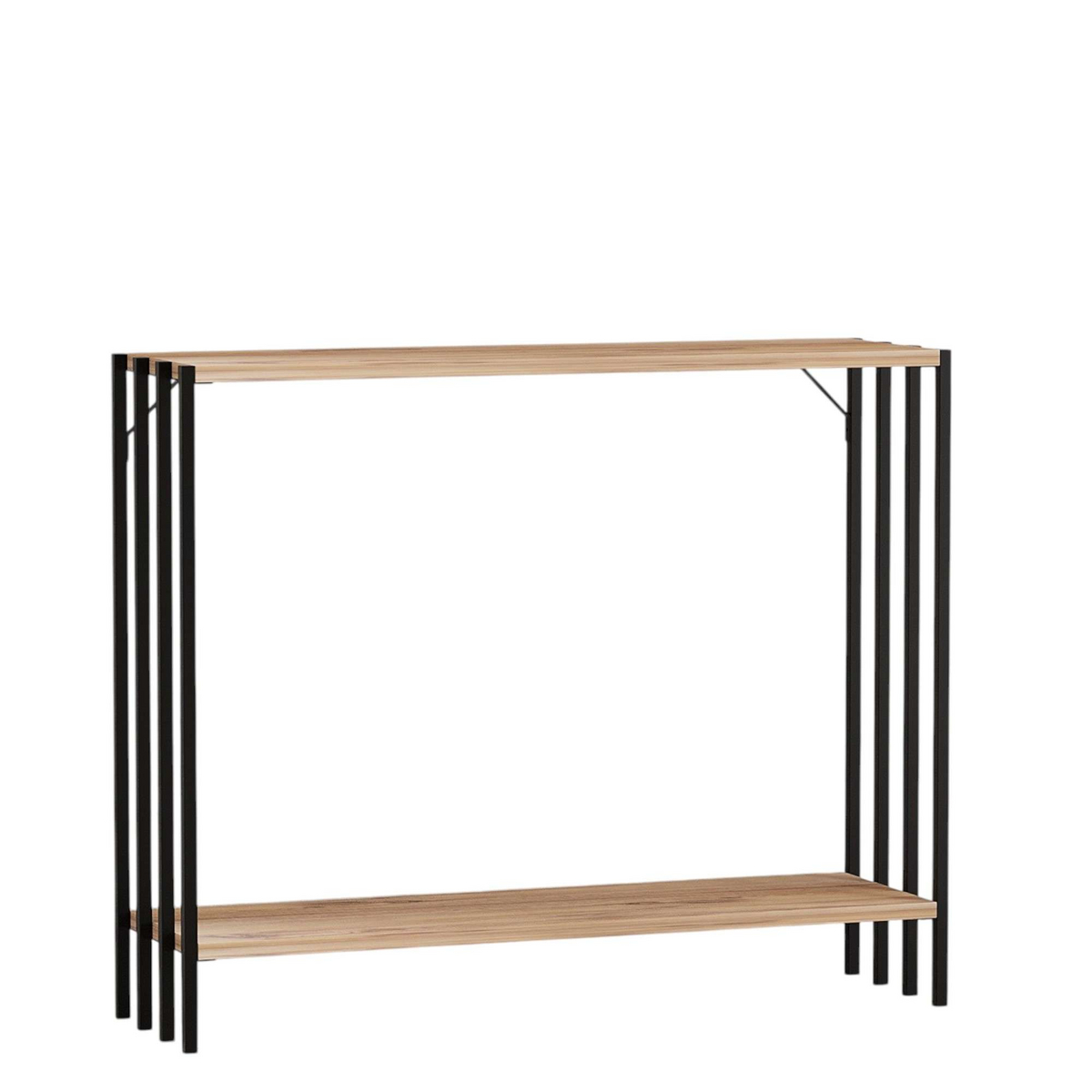 Norda Design Modern skänk, svart & Atlantic Pine, 90 x 74 x 26 cm | 100 % melaminbelagd, 18 mm tjock, metallram