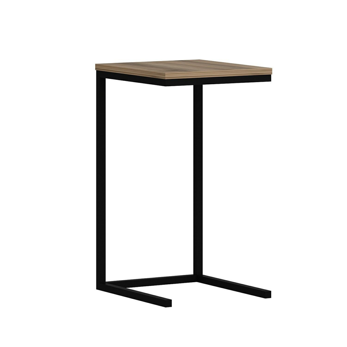 Norda Design Modernt sidobord i valnöt med metallram, 35x65x40 cm | 100 % melaminbelagt, 18 mm tjock | Industriell design
