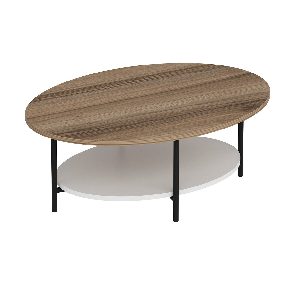 Norda Design Modernt soffbord, ek/vit, 90 x 36 x 60 cm | 100% melaminbelagt, 18 mm tjock | Skandinavisk design