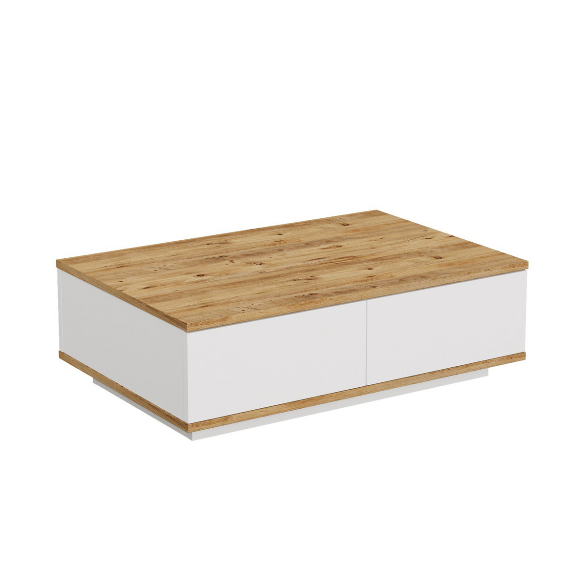 Norda Design Modernt soffbord, Atlantic Pine & vit, 90 x 60 x 28,6 cm | 100 % melaminbelagt, 18 mm tjock | Skandinavisk design