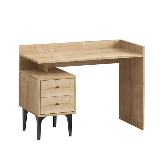 Norda Design Industriellt studiebord, ekfärgat, 100 cm x 80 cm x 45 cm | 100 % melaminbelagt, 18 mm tjockt | Stilrent och hållbart