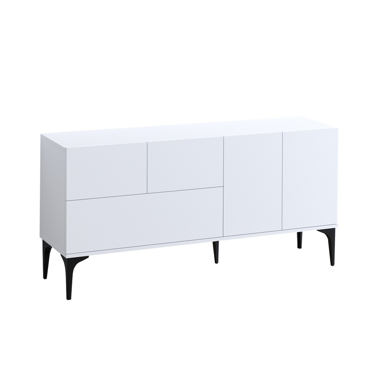 Norda Design modernt konsolbord i vitt och svart, 150 x 75 x 35 cm | 100% melaminbelagt, 18 mm tjockt | stilfullt och funktionellt