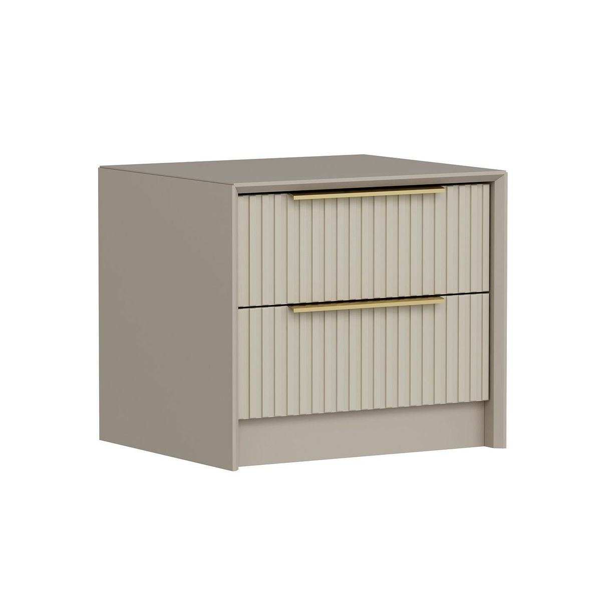 Norda Design Modernt nattduksbord med hyllor, stenfärgat, 53 x 45 x 45 cm | 100 % melaminbelagt, 18 mm tjockt | Stilren och funktionell design