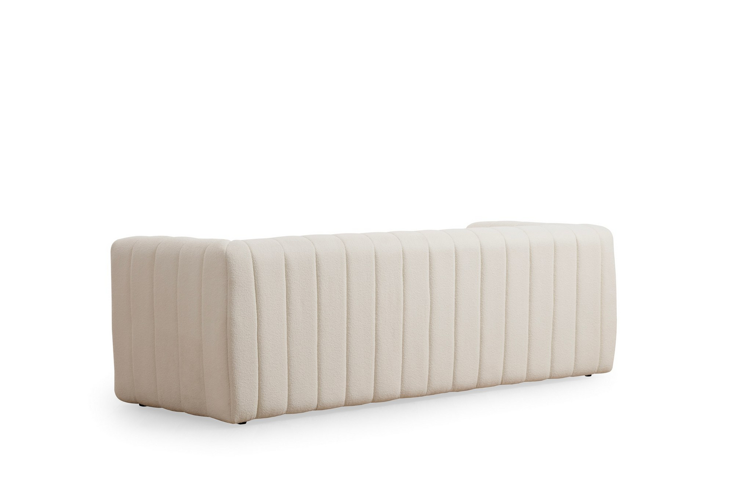 Norda Design Elegant 3-sitssoffa, krämfärgad, ram i bokträ, 225 cm | 100 % polyester, 2 kuddar ingår, slitstark design
