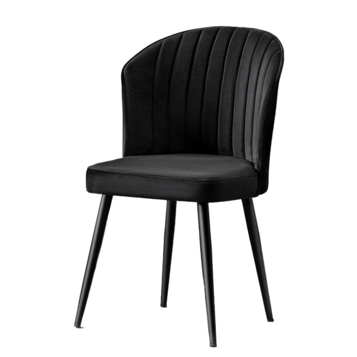 Norda Design Set med 4 moderna svarta stolar, 100 % MDF, 18 mm tjocka, med metallben, 52x85x42 cm | Stilren och hållbar design