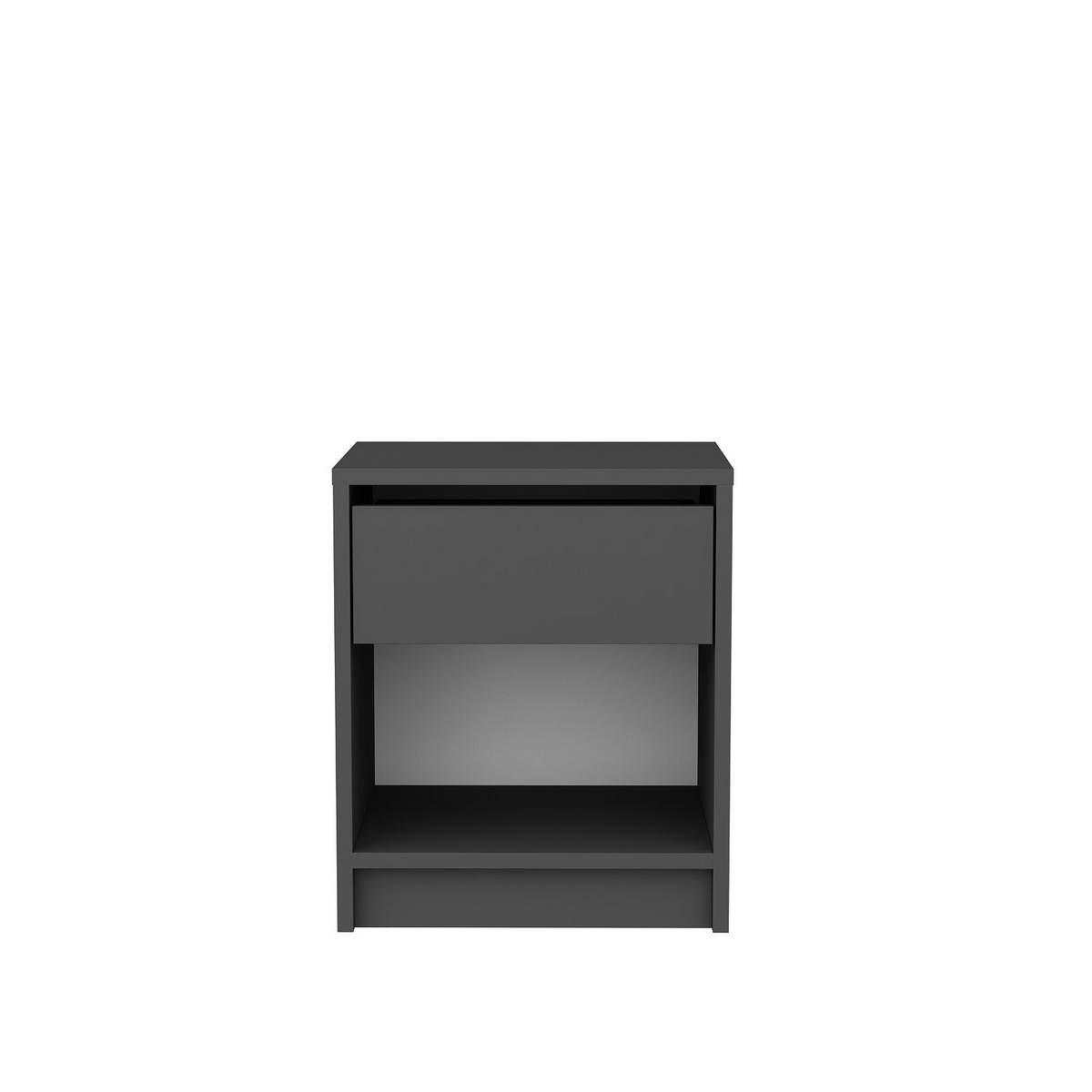 Norda Design Modernt nattduksbord i antracit, 44,6 cm | 100% melaminbelagd spånskiva, 18 mm tjock | Stilfullt och funktionellt