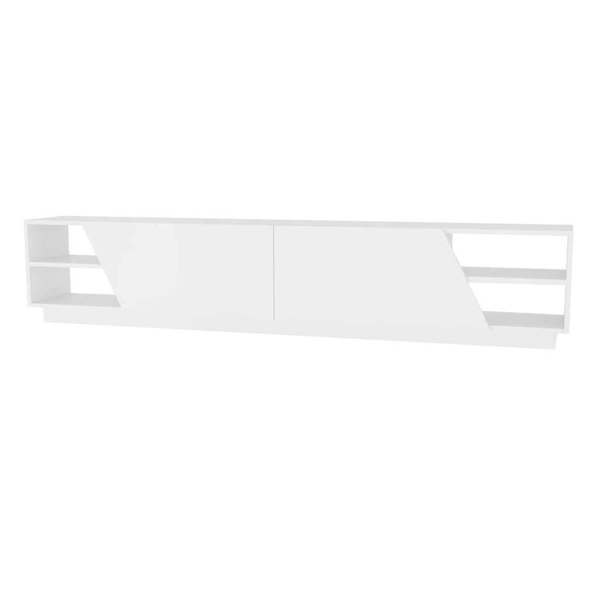 Norda Design modern vit TV-bänk, 240 cm, 100 % melaminbelagd spånskiva, 18 mm tjock | stilren och funktionell design