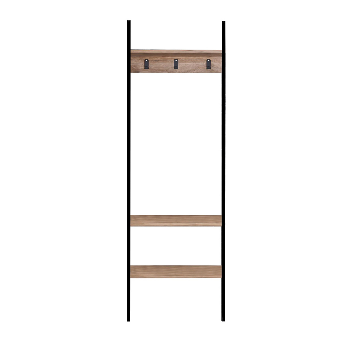 Norda Design Modern svart hallmöbel, 100% metallram, 60x180x26 cm, 100% melaminbelagd, mångsidig förvaring