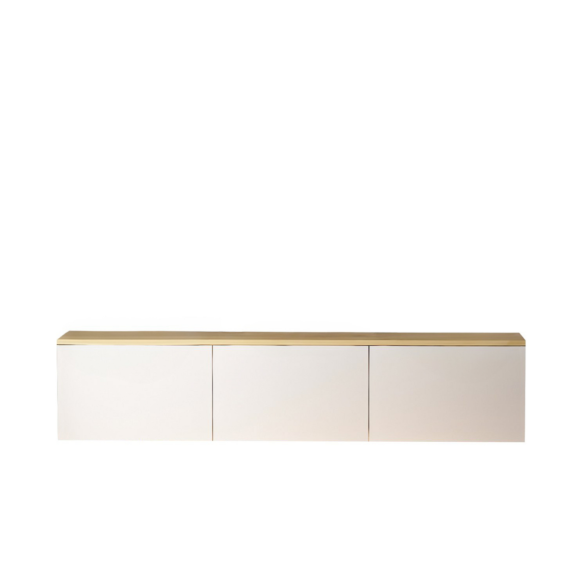 Norda Design Modern TV-bänk med LED-belysning, vit & ek, 160 cm | 100% melaminbelagd, väggmonterbar, stilren design