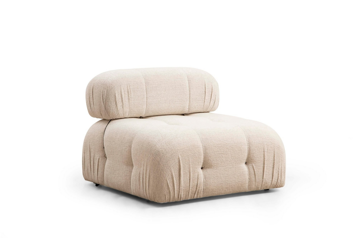 Norda Design Elegant 1-sitssoffa, krämfärgad, 95x95x75 cm | Bokträram, 100% polyester, anpassningsbar | Modern skandinavisk design
