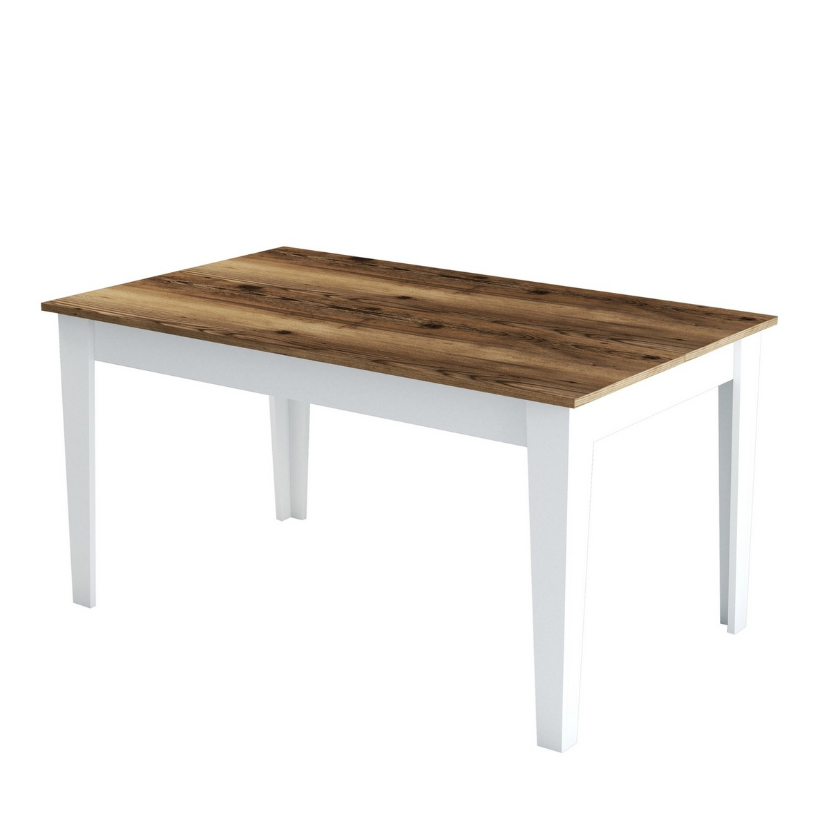Norda Design Traditionellt matbord, valnöt & vitt, 145 x 75 x 88 cm | 100% melaminbelagt, 18 mm tjock | Stilfullt & funktionellt