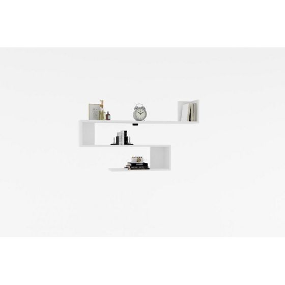 Norda Design Modern vägghylla, vit, 120 x 71 x 20 cm | 100% melaminbelagd, 18 mm tjock | Stilren förvaringslösning
