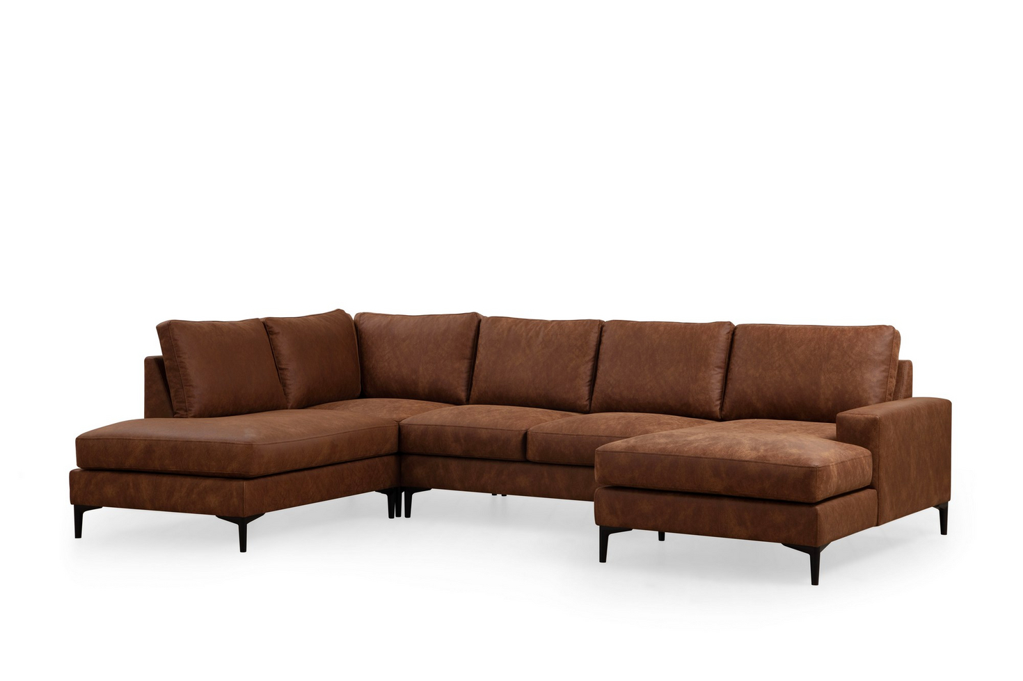 Norda Design Stilfull hörnsoffa, kamelfärgad, 200x314x155 cm | bokträram, 100 % polyester, kan kemtvättas